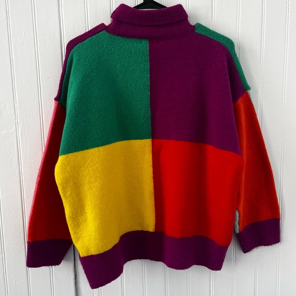 Color Block Turtleneck Sweater Love & Harmony - Size XS/S - Picture 2 of 3